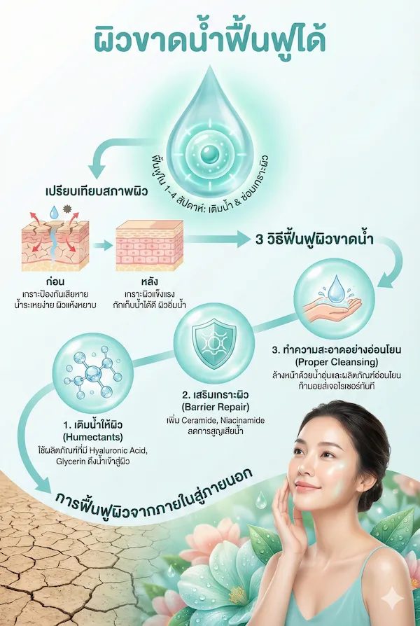infographic ผิวขาดน้ำ