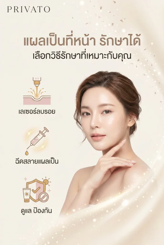 แผลเป็นที่หน้า infographic