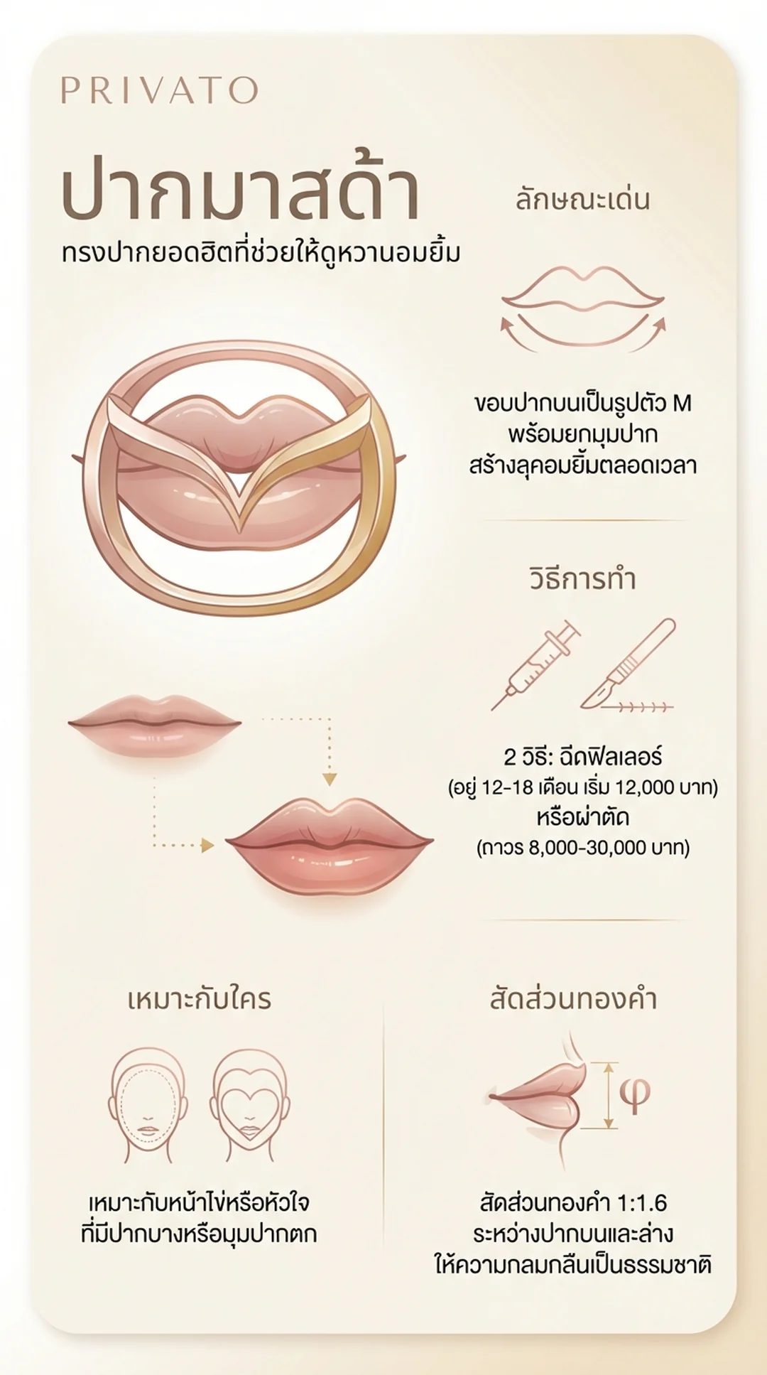 ปากมาสด้า คืออะไร? ทำความรู้จักทรงปากยอดฮิตที่ช่วยปรับรูปหน้าให้ดูมีเสน่ห์ Infographic