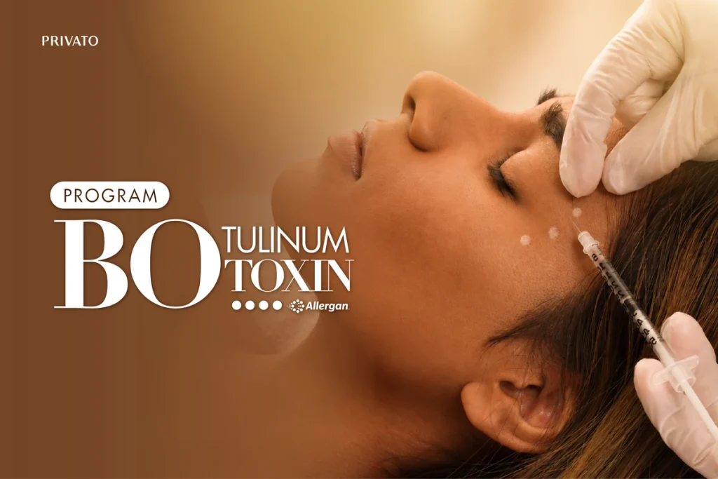 Botox Allergan treatment details for wrinkle and facial contour planning at Privato Clinic