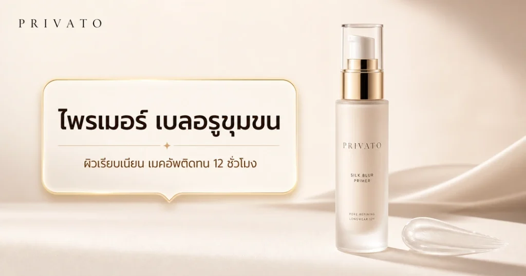 ไพรเมอร์เตรียมผิวก่อนแต่งหน้าบนโต๊ะเครื่องสำอางพรีเมียม