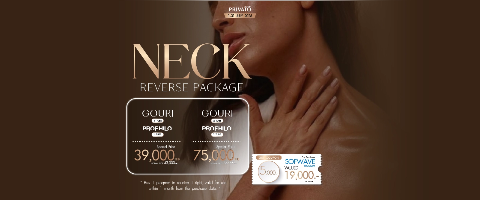 Neck Lifting promotion at Privato Clinic - July 2026